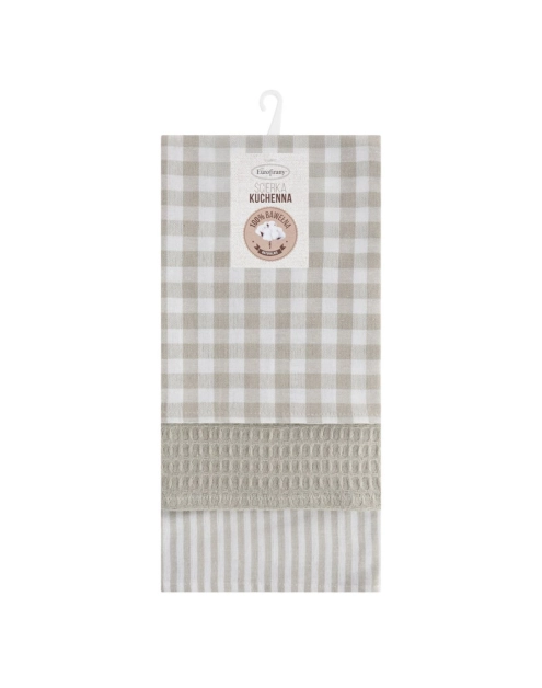 Zdjęcie: Komplet ręczników kuchennych Lucy biało - beżowy 50x70 cm EUROFIRANY