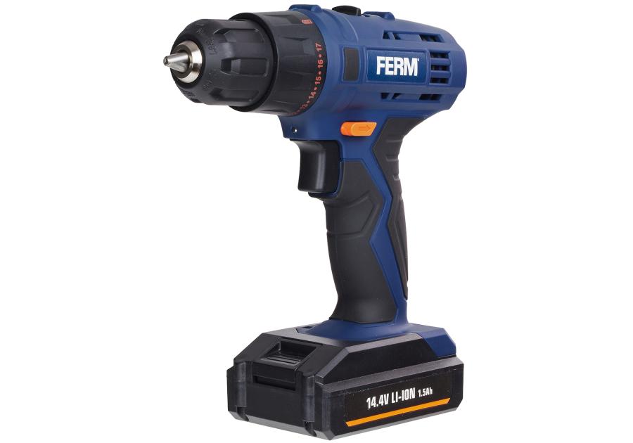 Zdjęcie: Wiertarko-wkrętarka akumulatorowa Li-Ion 14,4V 1,5Ah, FERM,