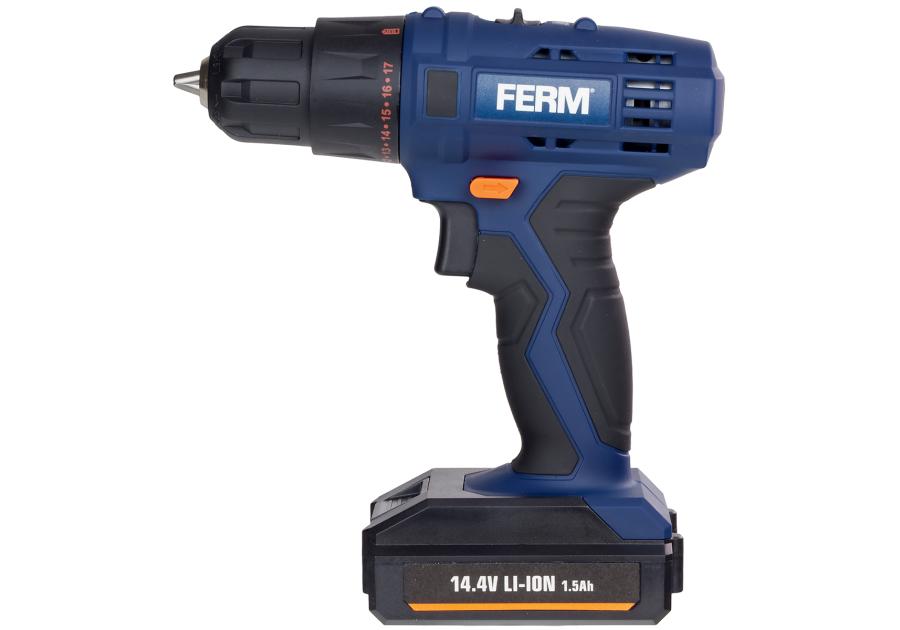 Zdjęcie: Wiertarko-wkrętarka akumulatorowa Li-Ion 14,4V 1,5Ah, FERM,