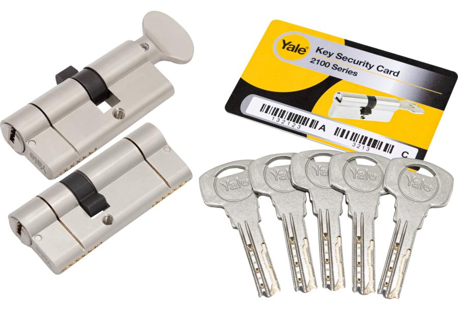 Zdjęcie: Komplet wkładek 2100 30/30 + 30/30G satyna YALE