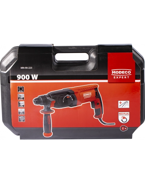 Zdjęcie: Młotowiertarka SDS plus 900 W 30 mm 3,2J akcesoria, walizka MODECO EXPERT