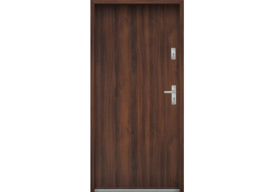 Zdjęcie: Drzwi wejściowe do mieszkań Bastion N-02 Orzech 80 cm lewe OSPŁ KR CENTER