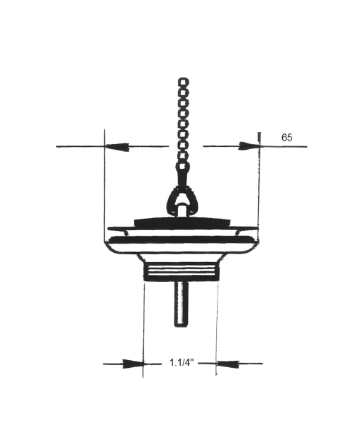 Zdjęcie: Spust umywalkowy 1.1/4x60mm z sitkiem ze stali nierdzewnej i korkiem gumowym chrom MCALPINE
