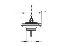 Zdjęcie: Spust umywalkowy 1.1/4x60mm z sitkiem ze stali nierdzewnej i korkiem gumowym chrom MCALPINE