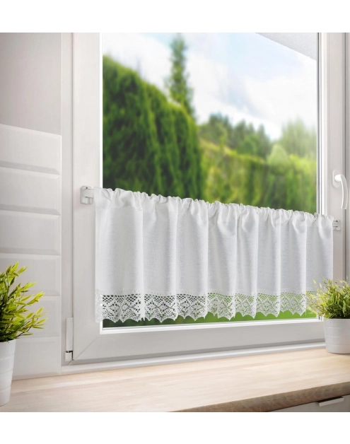 Zdjęcie: Firana gotowa Claire na taśmie 150 x 30 cm biały EUROFIRANY