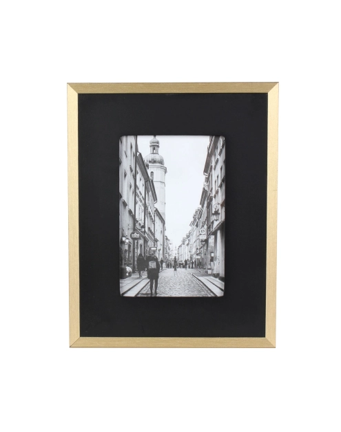 Zdjęcie: Ramka na zdjęcia Turin 18x23 cm, MDF czarno-złoty UNIGLOB