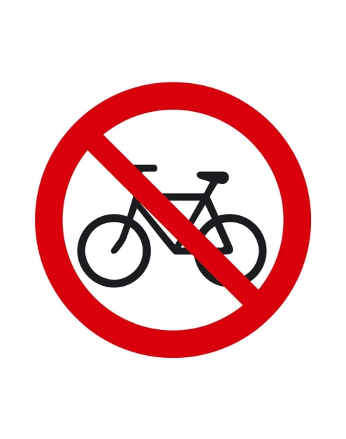 Zdjęcie: Oznaczenie "Zakaz jazdy na rowerze" 15x15 cm folia nieświecąca METRO