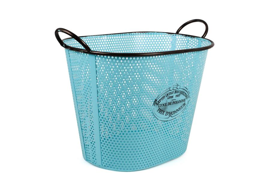 Zdjęcie: Koszyk z uchwytami 42x30x30/35 cm niebieski owalny TIN TOURS