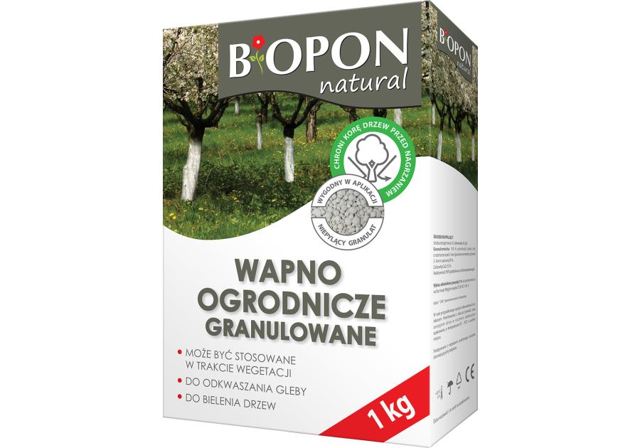 Zdjęcie: Wapno ogrodnicze granulowane do bielenia i odkwaszania gleby 1 kg BOPON