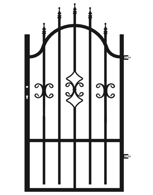 Zdjęcie: Furtka Iga 0,90 m, 1,20-1,50 m, ocynk+RAL9005 prawa, z elektrozaczepem POLBRAM