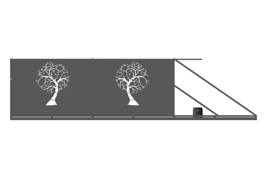 Zdjęcie: Brama przesuwna Nela 4,00 m, 1,50 m, stal ocynk+RAL7016 struktura prawa z automatem POLBRAM