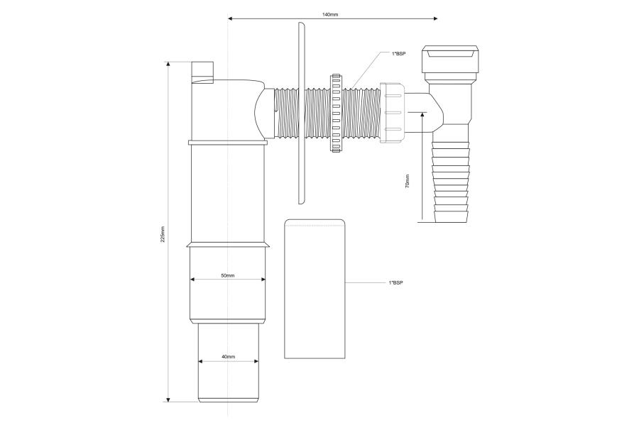 Zdjęcie: Przyłącze do pralki lub zmywarki podtynkowy z odejściem 50 mm maskownica chrom MCALPINE