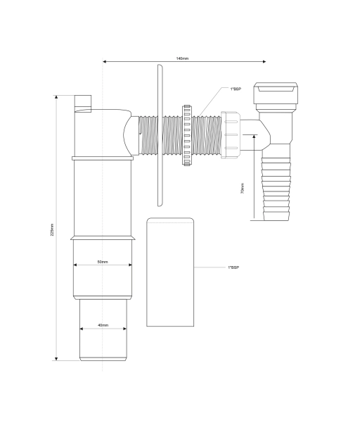 Zdjęcie: Przyłącze do pralki lub zmywarki podtynkowy z odejściem 50 mm maskownica chrom MCALPINE