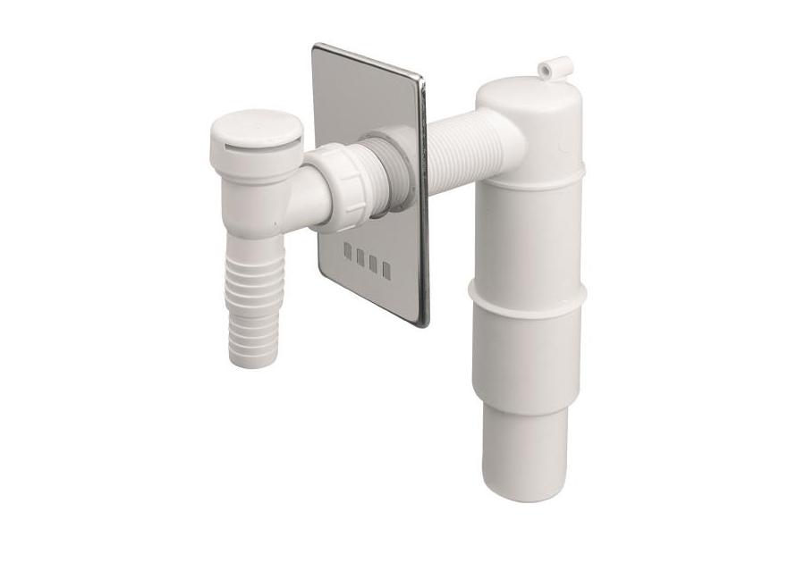 Zdjęcie: Przyłącze do pralki lub zmywarki podtynkowy z odejściem 50 mm maskownica chrom MCALPINE