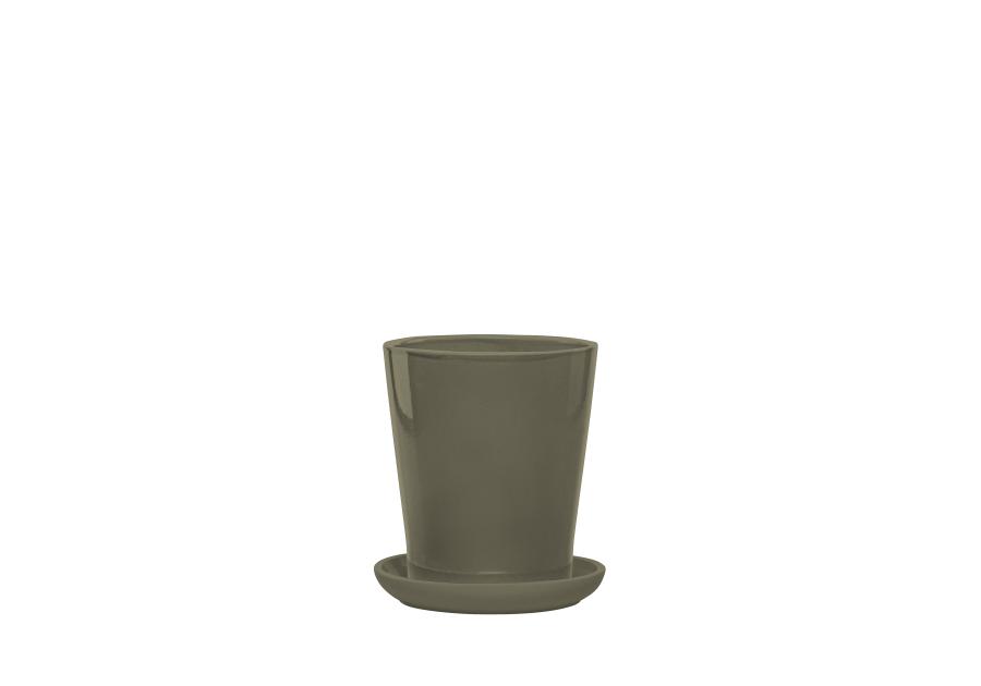 Zdjęcie: Donica szkliwiona mrozoodporna Irma 28x43 cm oliwkowy FLOWERPOT