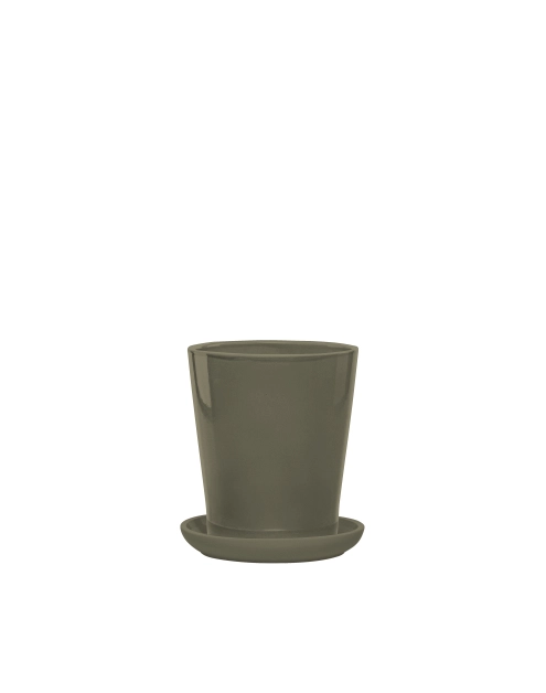 Zdjęcie: Donica szkliwiona mrozoodporna Irma 28x43 cm oliwkowy FLOWERPOT