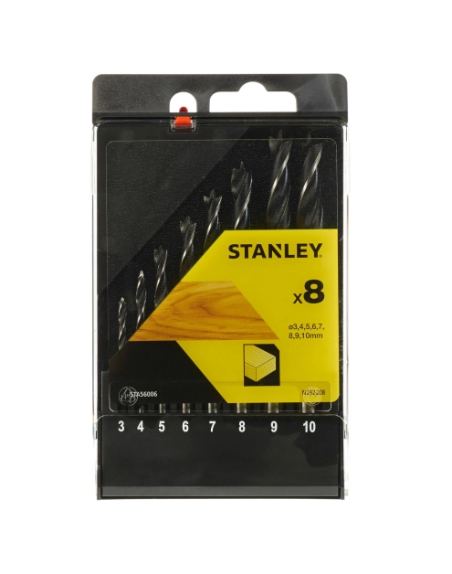Zdjęcie: Wiertła do drewna z końcówką pilotującą - komplet 8 sztuk STANLEY