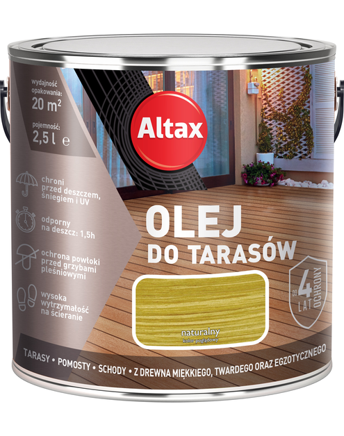 Zdjęcie: Olej do tarasu 2,5 L naturalny ALTAX