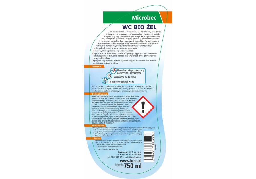 Zdjęcie: Microbec WC Bio Żel 750 ml BROS