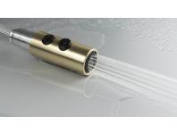 Zdjęcie: Bateria kuchenna z wyciąganą wylewką - 2 rodzaje strumienia Olfato złoto szczotkowane DEANTE