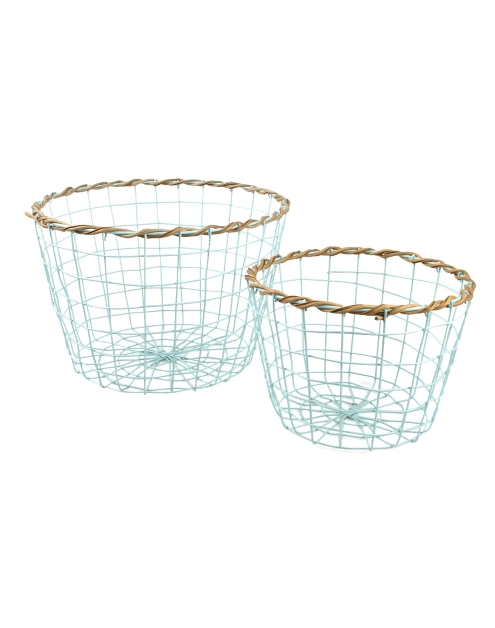 Zdjęcie: Komplet koszy drucianych okrągłych 2 szt. turkusowych TIN TOURS