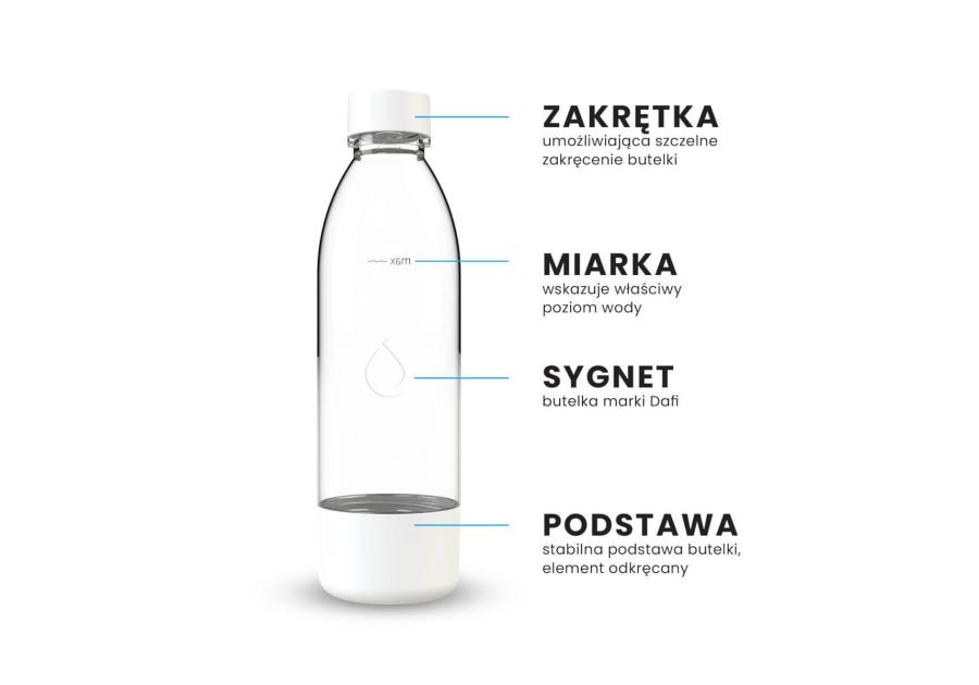 Zdjęcie: Butelka PushAir do saturatora Dafi 0,5 L biała DAFI