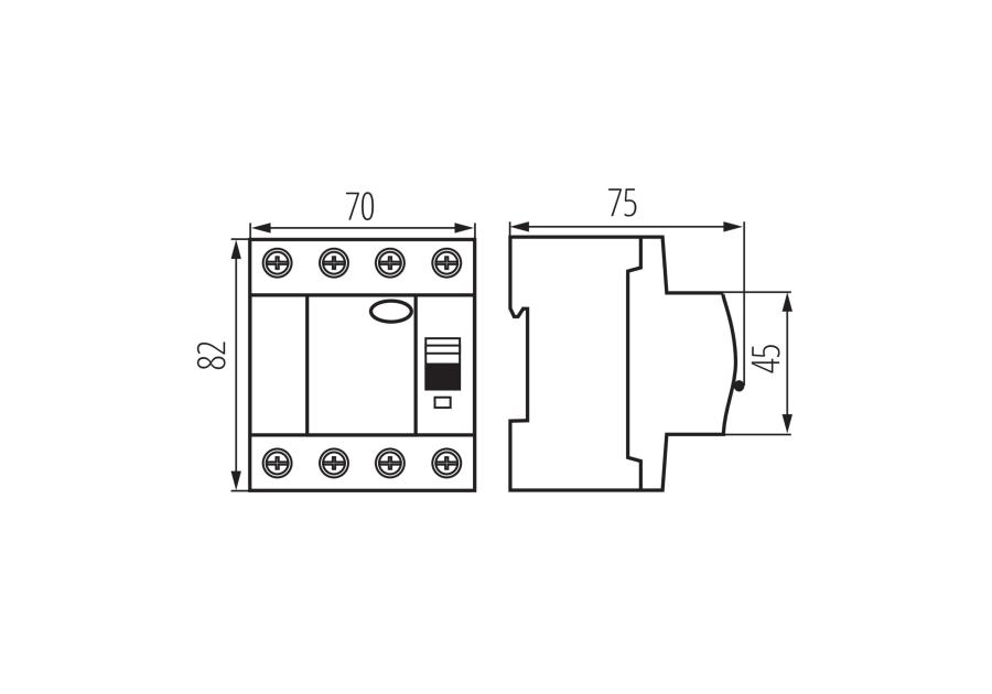 Zdjęcie: Wyłącznik różnicowoprądowy KRD6-4/25/30 ITS