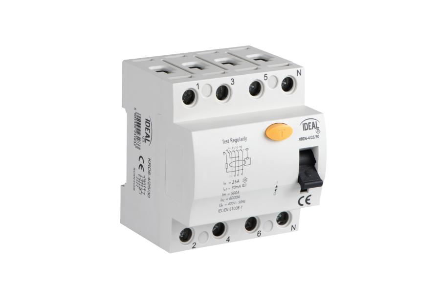 Zdjęcie: Wyłącznik różnicowoprądowy KRD6-4/25/30 ITS