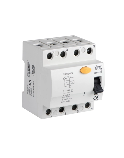 Zdjęcie: Wyłącznik różnicowoprądowy KRD6-4/25/30 ITS