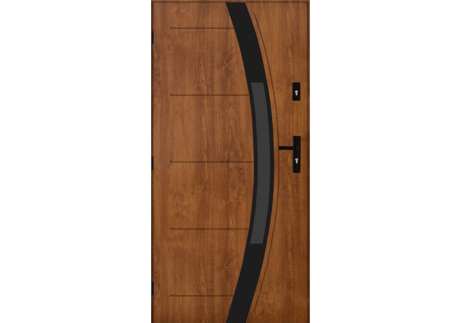 Zdjęcie: Drzwi zewnętrzne amazonka złoty dąb 100l komplet PANTOR