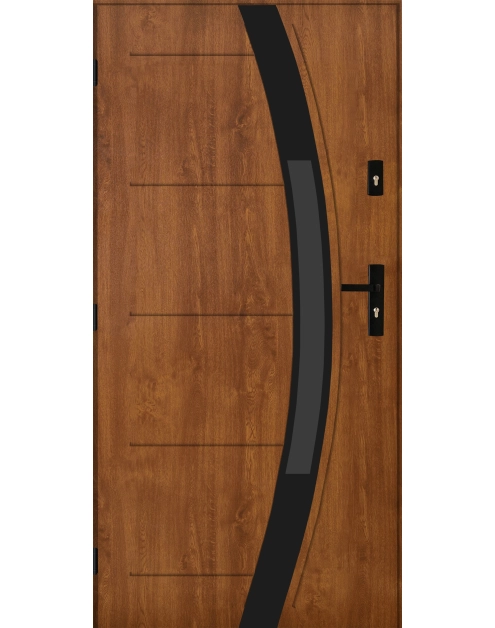 Zdjęcie: Drzwi zewnętrzne amazonka złoty dąb 100l komplet PANTOR