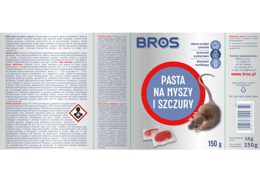 Zdjęcie: Pasta na myszy i szczury 150 g BROS