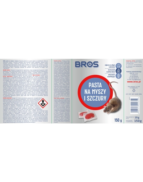 Zdjęcie: Pasta na myszy i szczury 150 g BROS
