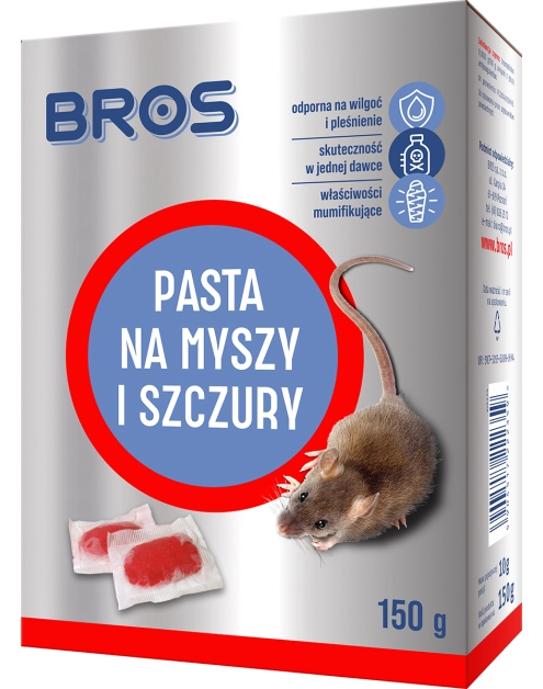 Zdjęcie: Pasta na myszy i szczury 150 g BROS