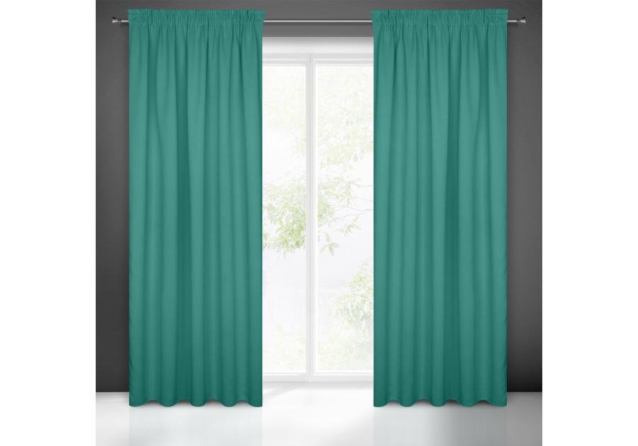 Zdjęcie: Zasłona gotowa Logan na taśmie 135x270 cm turkusowy EUROFIRANY