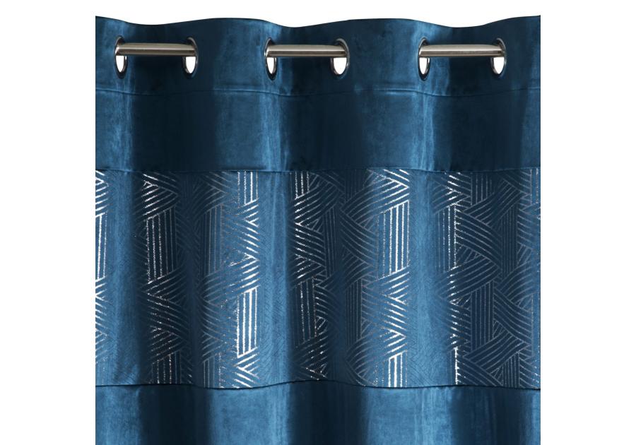 Zdjęcie: Zasłona Gala 140x250 cm granatowa na przelotkach EUROFIRANY