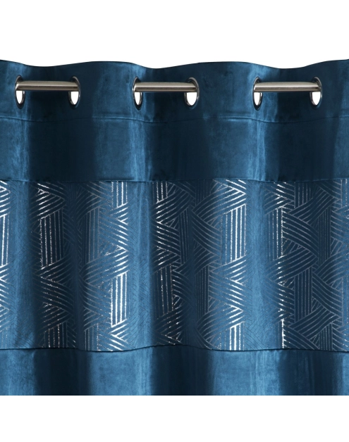 Zdjęcie: Zasłona Gala 140x250 cm granatowa na przelotkach EUROFIRANY