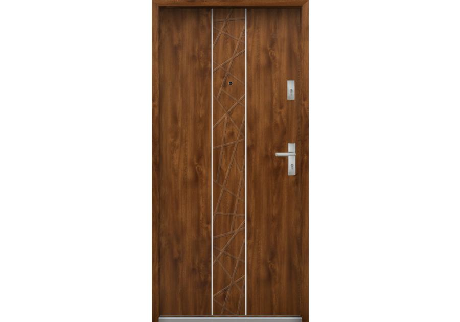 Zdjęcie: Drzwi wejściowe do mieszkań Bastion A-40 Dąb złoty 80 cm lewe OSP KR CENTER