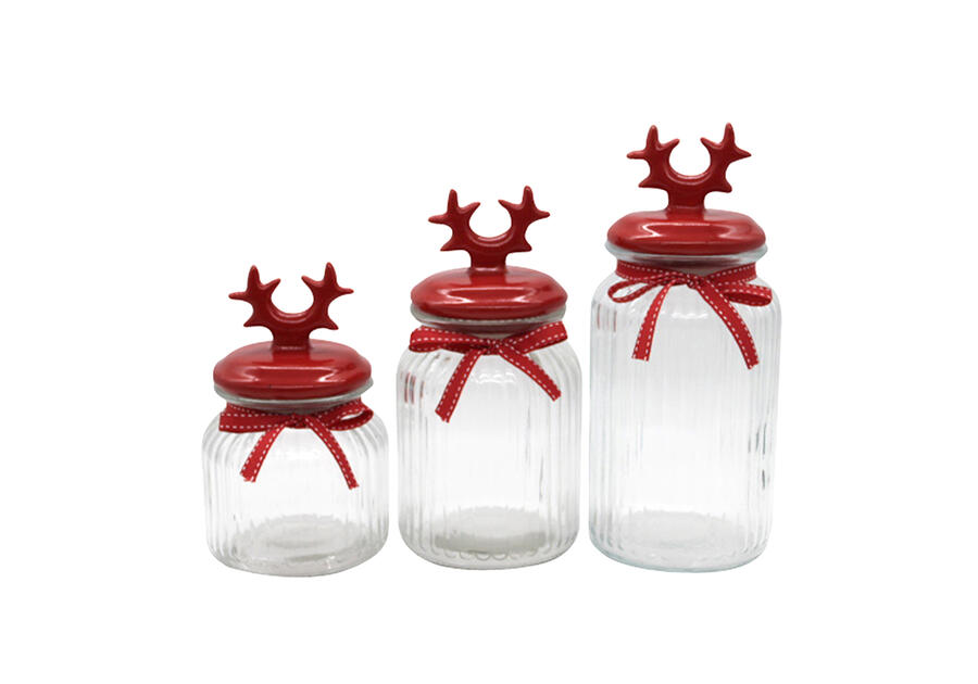 Zdjęcie: Pojemnik do przechowywania Relief z ceramiczna pokrywką rogi czerwone 1,25 L ALTOMDESIGN