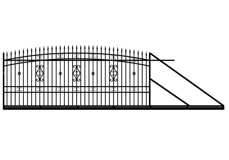 Zdjęcie: Brama przesuwna Milena 4,00 m, 1,55-1,75 m, stal ocynk+RAL9005 prawa POLBRAM