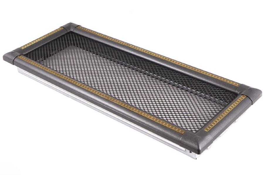 Zdjęcie: Kratka kominkowa wentylacyjna Exclusive 16x45 cm grafit, mosiądz-patyna PARKANEX