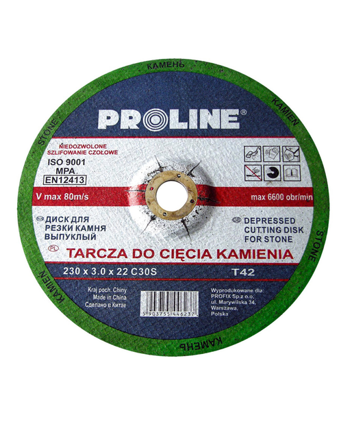 Zdjęcie: Tarcza do cięcia kamienia T42, 125x3.0x22C30S PROLINE