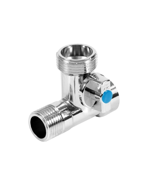 Zdjęcie: Zawór kulowy kątowy 1/2x1/2x3/4 chrom TYCNER
