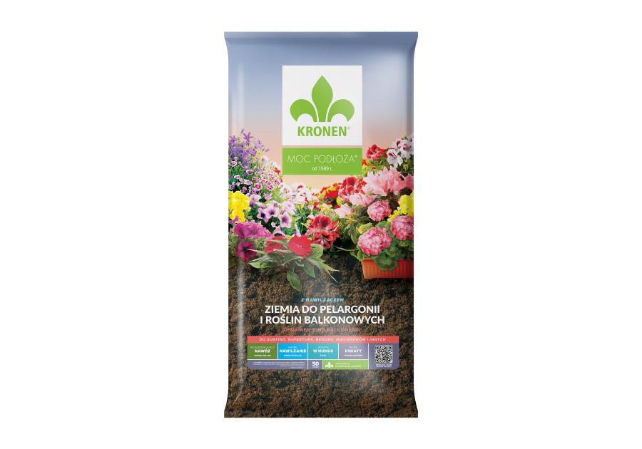 Zdjęcie: Ziemia do pelargonii, surfinii i roślin balkonowych 50L KRONEN