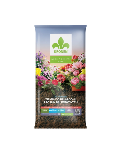 Zdjęcie: Ziemia do pelargonii, surfinii i roślin balkonowych 50L KRONEN
