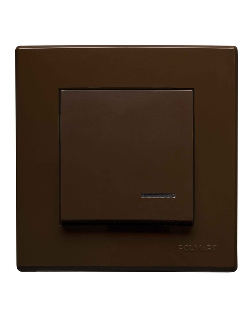 Zdjęcie: Łącznik pojedynczy Milano jednobiegunowy z podświetleniem ŁP-1LS.BR brąz POLMARK