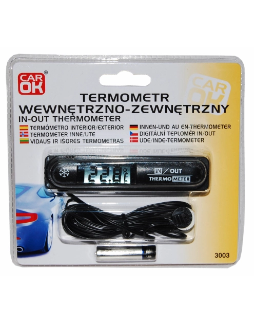 Zdjęcie: Termometr samochodowy wewnętrzo-zewnętrzny CAR OK