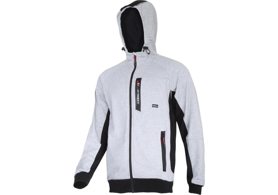 Zdjęcie: Bluza z kapturem i suwakiem szaro-czarna, 2XL, CE, LAHTI PRO