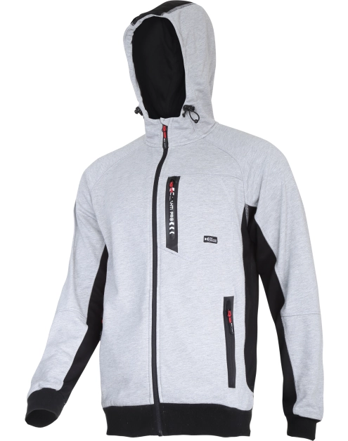 Zdjęcie: Bluza z kapturem i suwakiem szaro-czarna, 2XL, CE, LAHTI PRO
