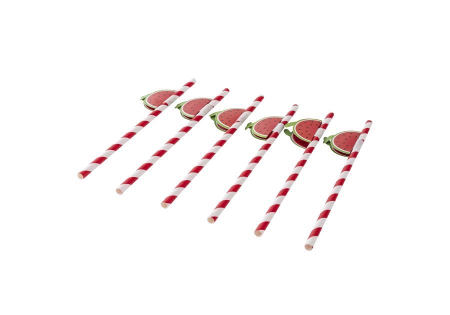Zdjęcie: Komplet 6 słomek papierowych 19,5 cm dekoracja arbuz ALTOM DESIGN